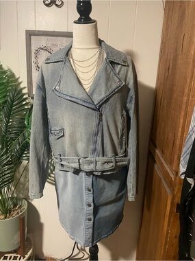 Juicy Couture Light Blue Denim Moto Jacket